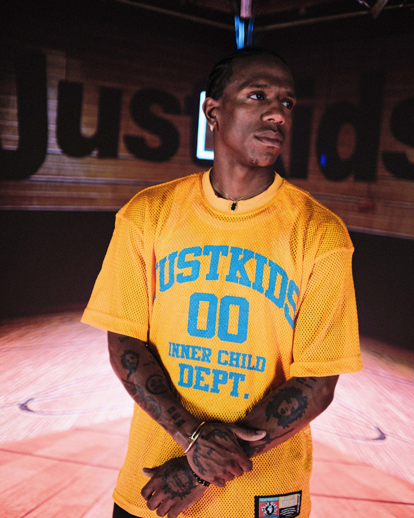 JustKids - Golden Yellow Mesh Basketball T-shirt University