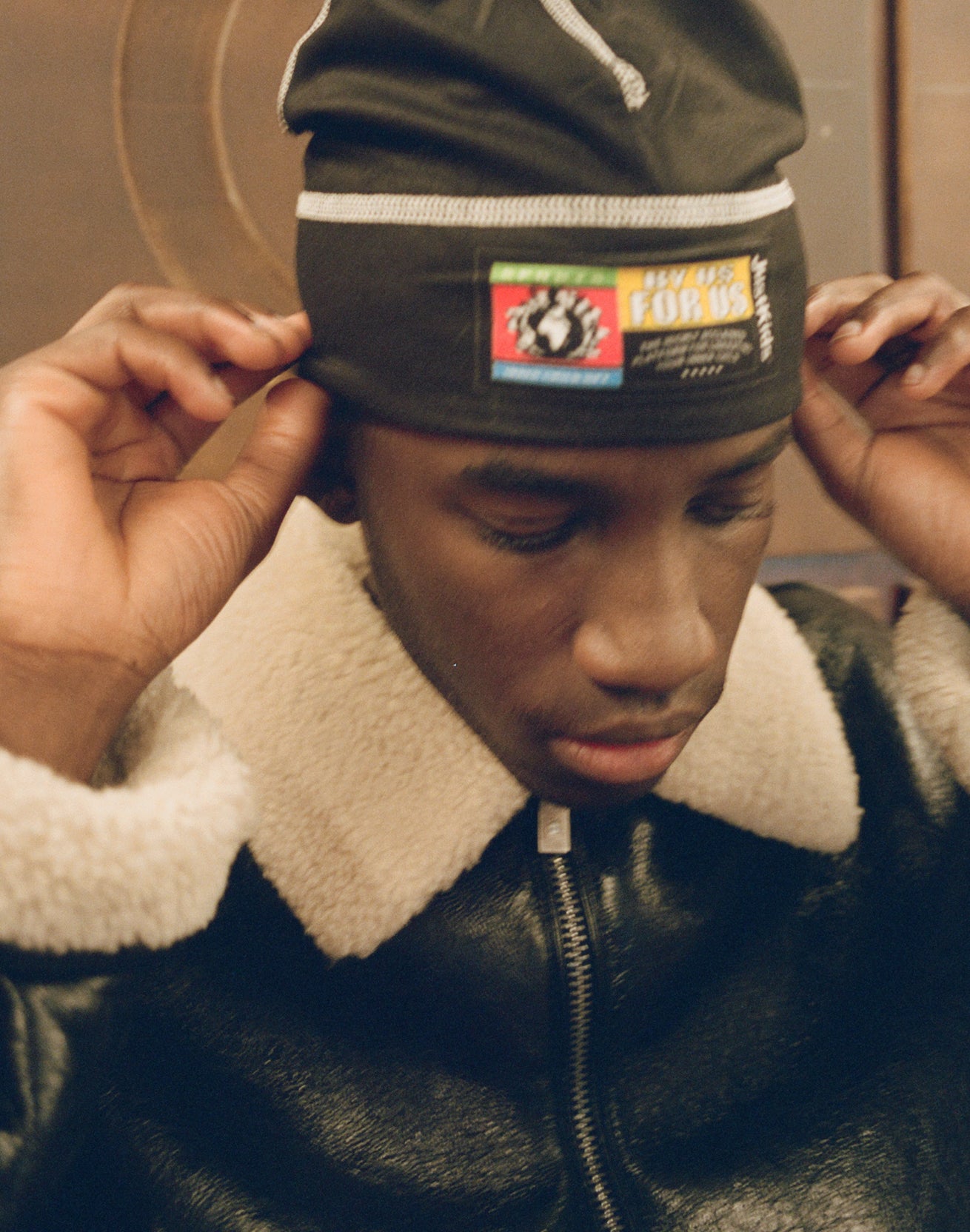 JustKids - Composition Notebook reversible beanie (Black & White)